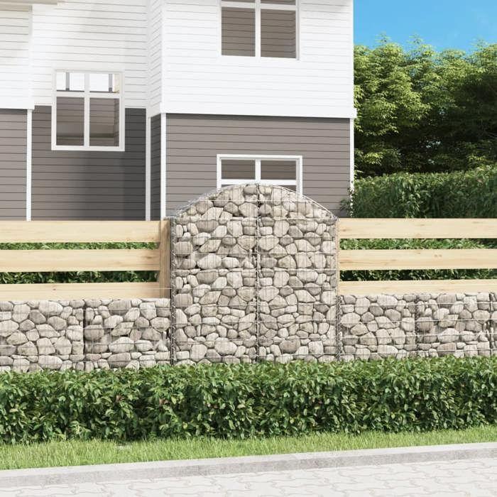 VidaXL Panier de Gabions Arqué Cage à Gabion Mur de Gabion Panier à Pierre Gabion pour Pierre Jardin Patio Extérieur 153426