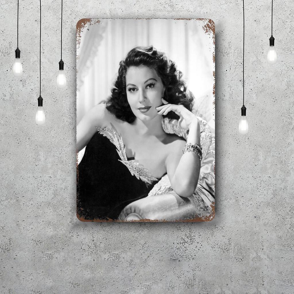 ava gardner actor Decor Poster Vintage Tin Sign Metal Sign Decorative Plaque for Pub Bar Man Cave Club Wall Decoration
