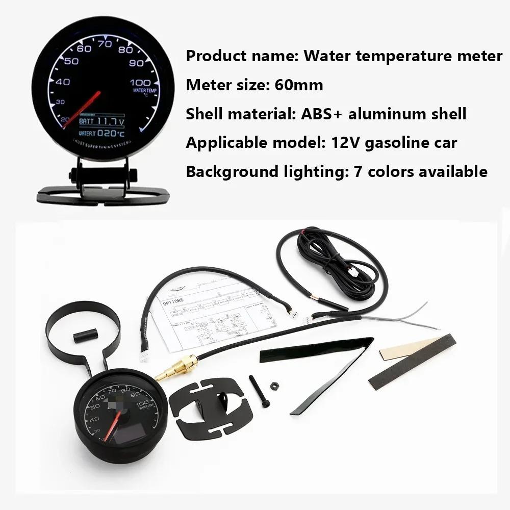 Greddi Water Temperature Gauge Kit with 26-42mm Adapter Pipe Water Temperature Sensor Car Water Tempe Meter Digital Gauge JDM