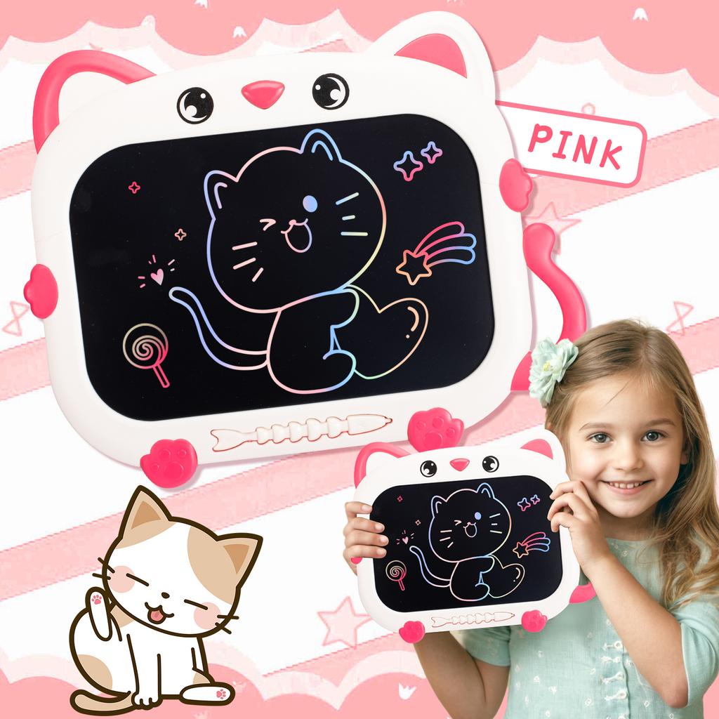 10Inch Cat LCD Drawing Board Writing Tablet Digit Magic Blackboard Art Painting Tool Kids Toys Brain Game Birthday Child's Gift