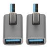 2Pcs USB3.0 Male to Female Adapter 10Gbps Rapid Heat Dissipation Small Portable 90 Degree USB Adapter for Home Office