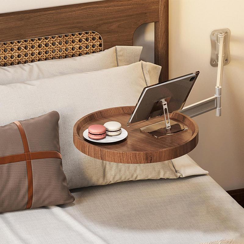 Wall Mounted Foldable Sofa Side Table Rotation Coffee Table for Bed Living Room Coffee Tea Tables Bedside Floating Side Table
