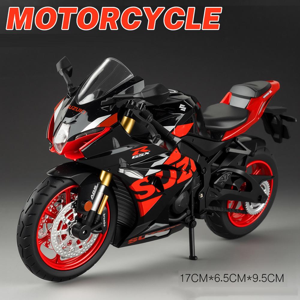 1:12 Suzuki Gsx1000r R1250gs Alloy Diecast Toys Motorcycle Models Car With Light Shock Absorption Miniature Motorbike Boys Gifts