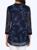 Women's European & American V-neck 3/4 Sleeve Printed Chiffon Loose Plus Size Top