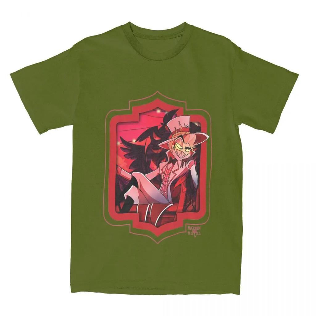 Hazbin Hotel Lucifer Tshirt Unisex For Unisex Unisex Vintage Graphic Cotton Tee Streetwear Casual Round Neck Short Sleeve