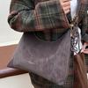 Vintage Solid Color PU Leather Women's Shoulder Bags Simple Large Capacity Female Tote Bag Casual Versatile Ladies Messenger Bag