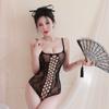 Sexy Women Black Fishnet Body Stockings Full Body Plus Large Hole Open Crotch Elastic Body Fishnet Stocking