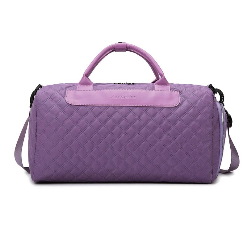 Rhombus fitness bag women's Oxford cloth yoga business trip travel handbag texture foreign style short-distance travel bag men