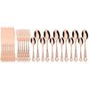 24Pcs Knife Fork Ice Spoon Dinnerware Set Colorful Stainless Steel Cutlery Set Vintage Hollow Tableware Wedding Party Silverware