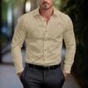 Camicia da uomo a righe stampata, sottile, leggermente elastica, a maniche lunghe, per primavera e autunno, versatile, top casual