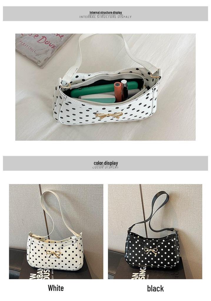 Exquisite Women's Polka Dot Crossbody Bag - 2026 Fashion Style, Versatile, High-End Feel, Single Shoulder or Underarm Wear.