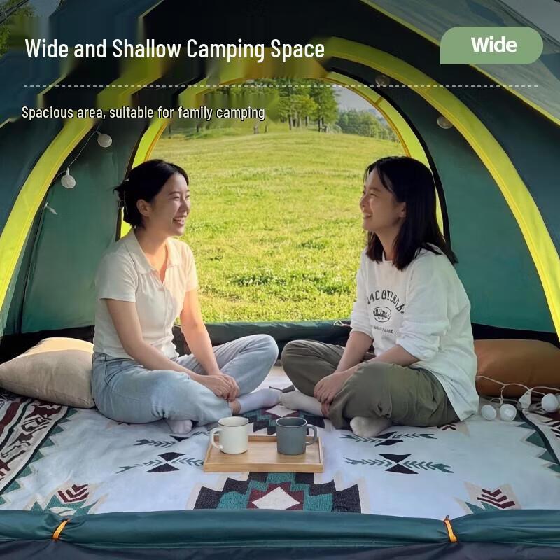 HANDUNYOU Automatic Hexagonal Camping Tent with Mat