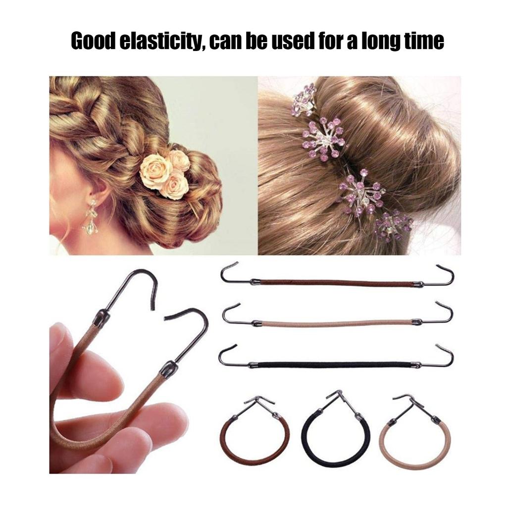 20 ks Dámské háčky na culík Sponky do vlasů Elastické gumičky do vlasů Držáky na culík Vlasový doplněk