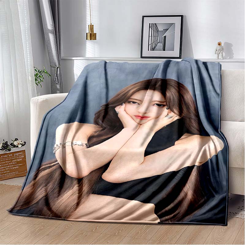 3D Printed Flannel Blanket I-ILLIT Combo K-POP Home Sofa Bed Blanket | Birthday Gift,