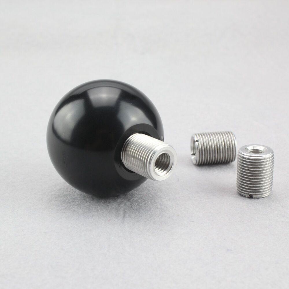 Black Aluminum 5 Speed Ball Manual Gear Shift Knob Shifter Lever Head w/ Adapter
