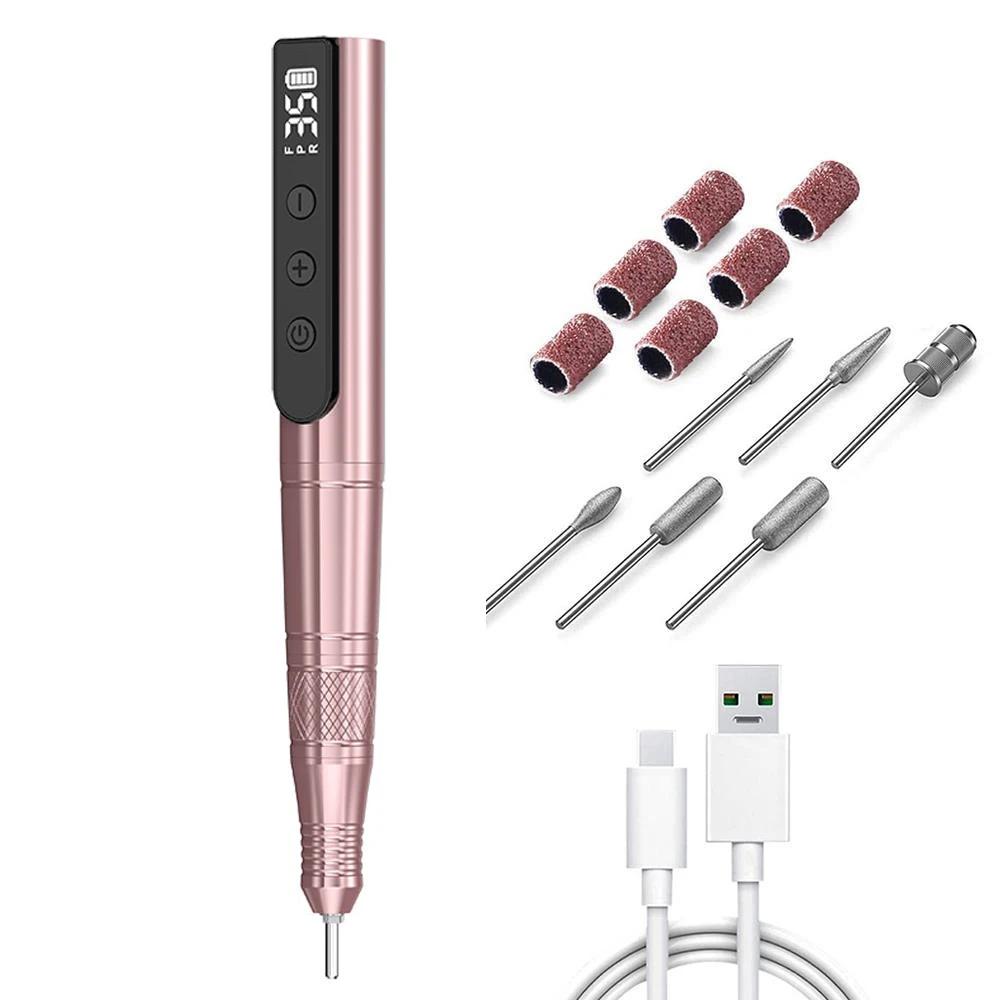 Cordless Nail Drill Machine Professional 35,000rpm Rechargeable Electric Nail File for Acrylic Gel Nails Manicure Pedicure Kits