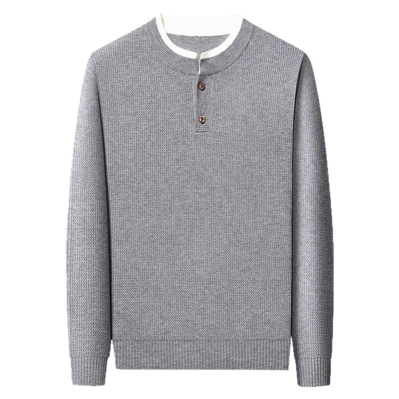 Men's Casual Solid Color Knitwear - Cross-border Autumn/Winter Versatile Base Layer