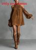 Polyester Blouse Dress With Lantern Sleeves For Casual And Party Wear