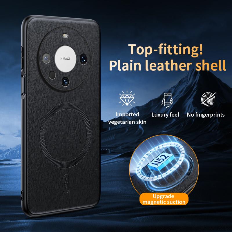 For Huawei Mate 60 Pro Case Magnetic Leather Shield Cover For Huawei Mate 60 Pro High Quality Anti-Fingerprint Non-Slip PC+TPU