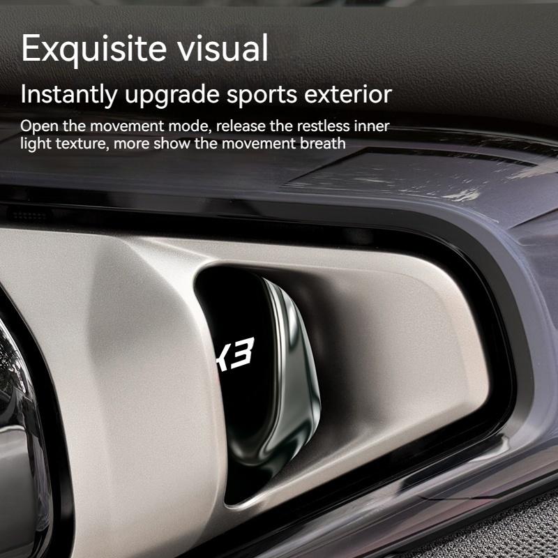 BBKG7 4Pcs Car Inner Door Bowl Stainless Steel Protection Cover Stickers For BMW X3 G45 G48 2024-2025 Sticker Styling Accessories