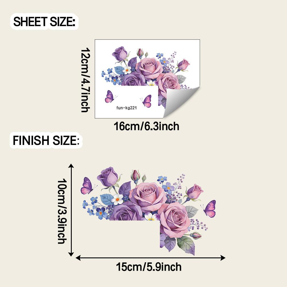 Fresh and Light-colored Painted Rose Flower Bedroom, Living Room, Entrance Hall Home Decor Switch Sticker