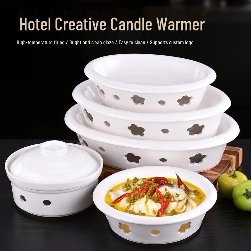 Ceramic Candle-Heated Food Warming Plate