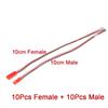 10Pairs 22AWG Copper JST Connector Cable 2 Pin JST Heat Resistant 2 Pin Terminal Wire PVC Insulation Stable Connection