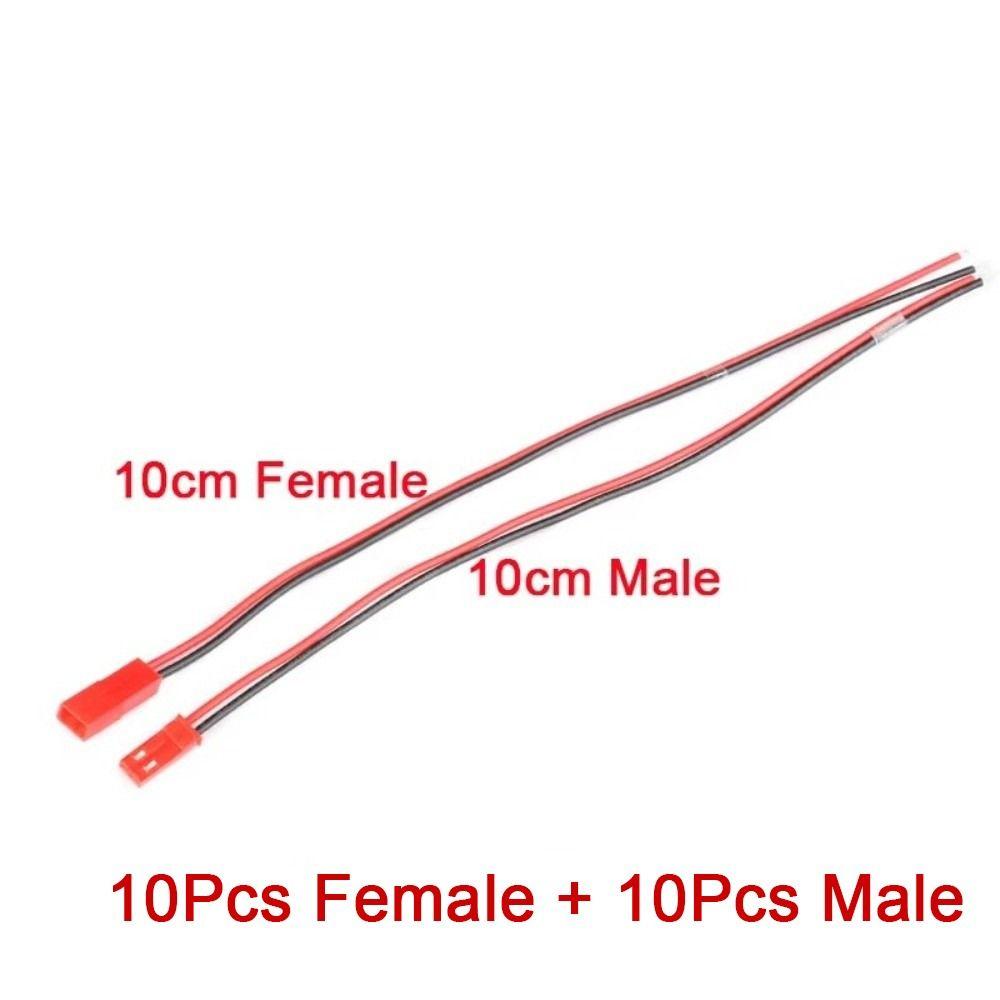 10Pairs 22AWG Copper JST Connector Cable 2 Pin JST Heat Resistant 2 Pin Terminal Wire PVC Insulation Stable Connection