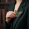 Retro Rhinestone Inlaid Butterfly Brooch Sparkling Cute Jewelry for Women Coat Valentine's Day Gift for Lover