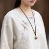 Johnature Women Vintage T-Shirts Summer Chinese Style Solid Color Loose O-Neck Seven Sleeve T-Shirts