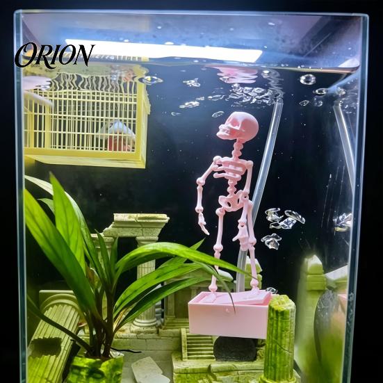 Unique Fish Tank Ornament Dancing Skeleton Aquarium Bubbler Ornament, Air?Powered Moving Movable Joint Model Decor, Underwater Funny Figurine,