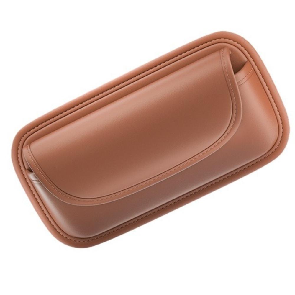 Leather Car Glasses Case Multifunctional Sun Visor Clip Organizer Sunglasses Storage Box  Card