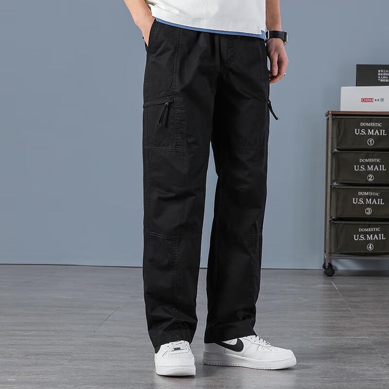COVER GAL Men's Multi-Pocket Loose Straight Cargo Pants