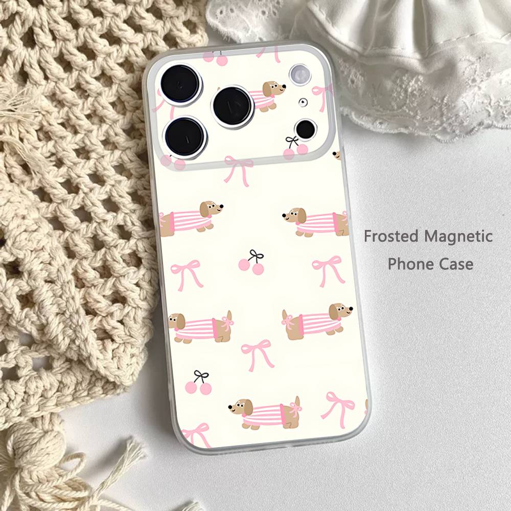 Animal Dachshund Dog Cute For iPhone 11,12,13,14,15,17,16,Pro,Plus,E,Max,Air,Mini Clear Magnetic Frosted Cover