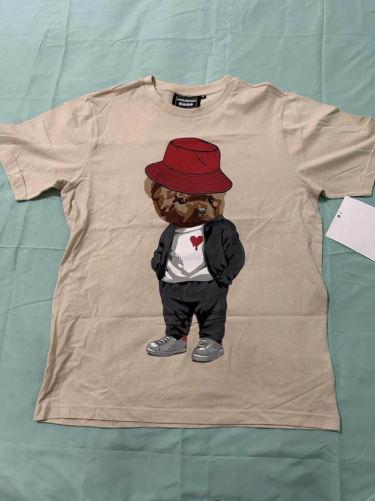 Hip Hop Teddybär Beiges T-Shirt