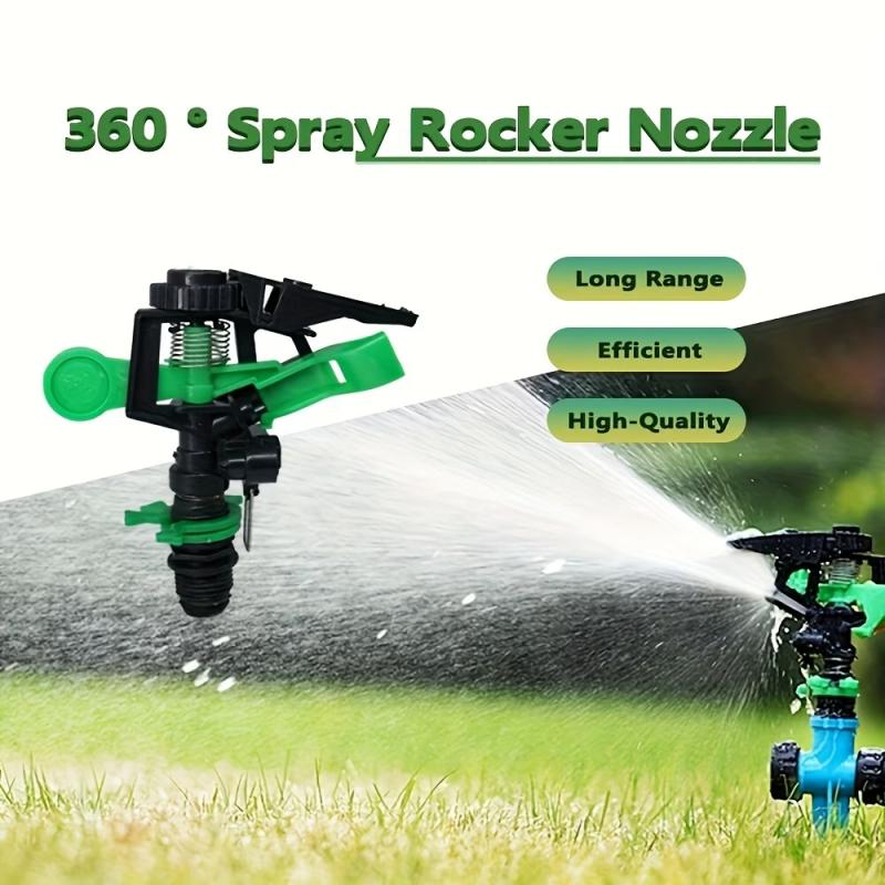 1pc 4-Point Plastic Adjustable Rocker Arm Sprinkler Head 360-Degree Automatic Rotating Sprinkler For Garden Lawn Irrigation