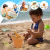 Beach Playset, 5-Piece Multi-Color Plastic Toddler Toy Set With Dump Truck Or Bucket, 2 Shovels And 2 Prints - Summer Beach Toys For Kids