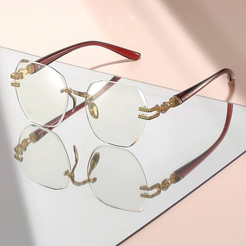 Retro Workplace Style Borderless Reading Glasses Ultra-Clear Lenses Daily Wear Reading Glasses For Reading