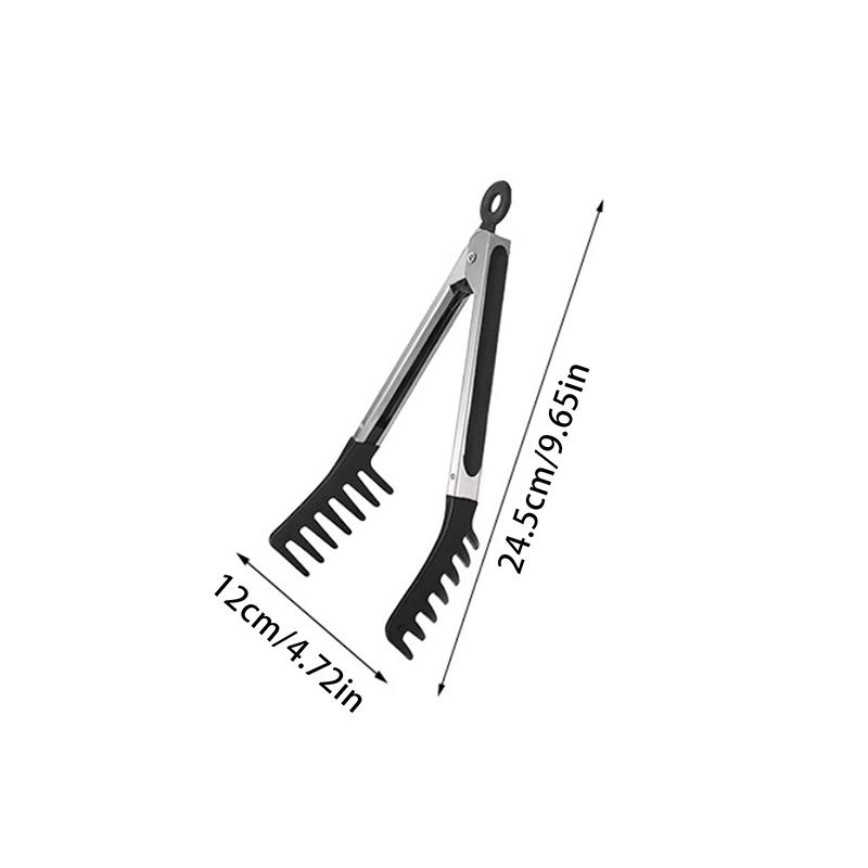Stainless Steel Noodle Tongs Non-Slip Handle Heat-Resistant Chuck Easy To Store Multi-Functional Food Tongs