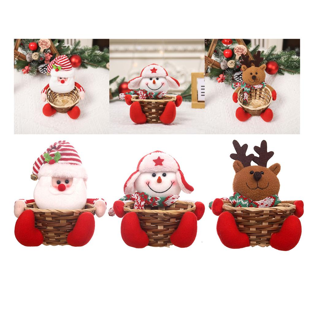 Christmas Gift Basket Hand-woven Candy Storage Box Fruits Storage Box Lightweight Storage Bag Exciting Gift for Children