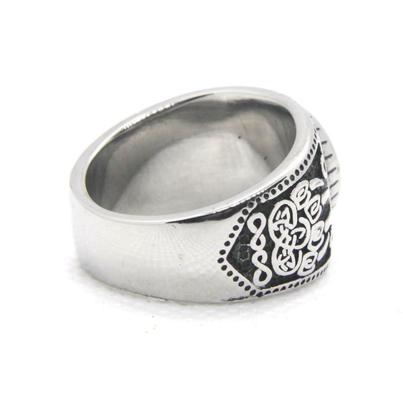 Bear Footprint Solid Ring 316L Stainless Steel Jewelry Men Boys Vikings Ring 7