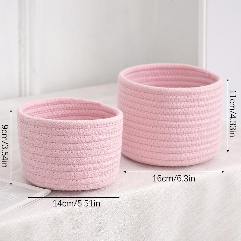 Ručně vyráběné tkané bavlněné lano Tkaný úložný koš Stolní organizér Sundries Hračky Kosmetika Klíče Svačiny Krabice Sundries Organizer