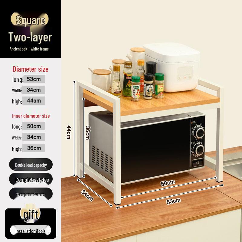 Double-Layer Kitchen Countertop Rack for Microwave & Rice Cooker