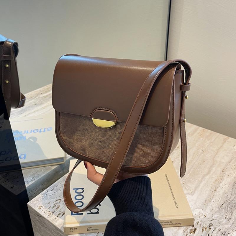 2024 Spring New Small Shoulder Bag Women s High Quality Saddle Bag Street Fashion коричневый