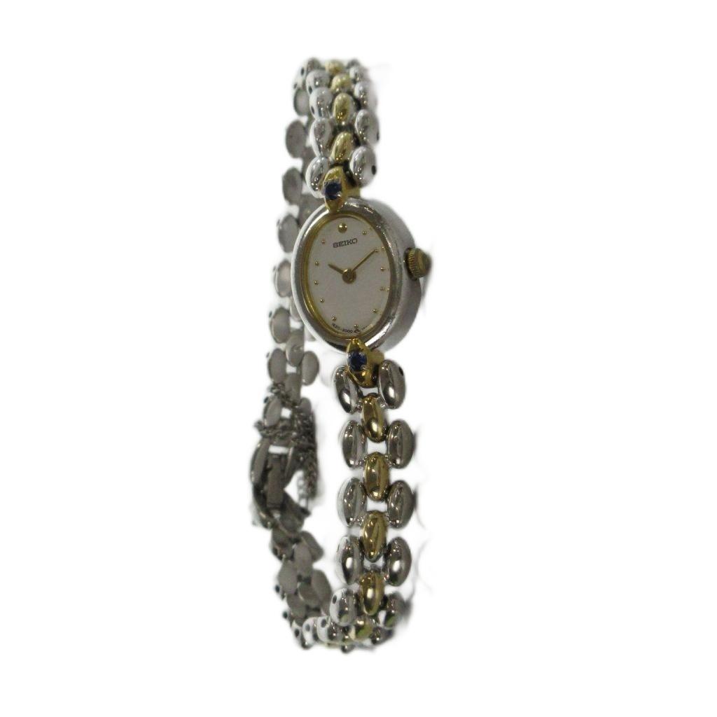 SEIKO Watch Quartz White Dial Silver Gold Tone 1E20-6160 GY11/ MQ Women's