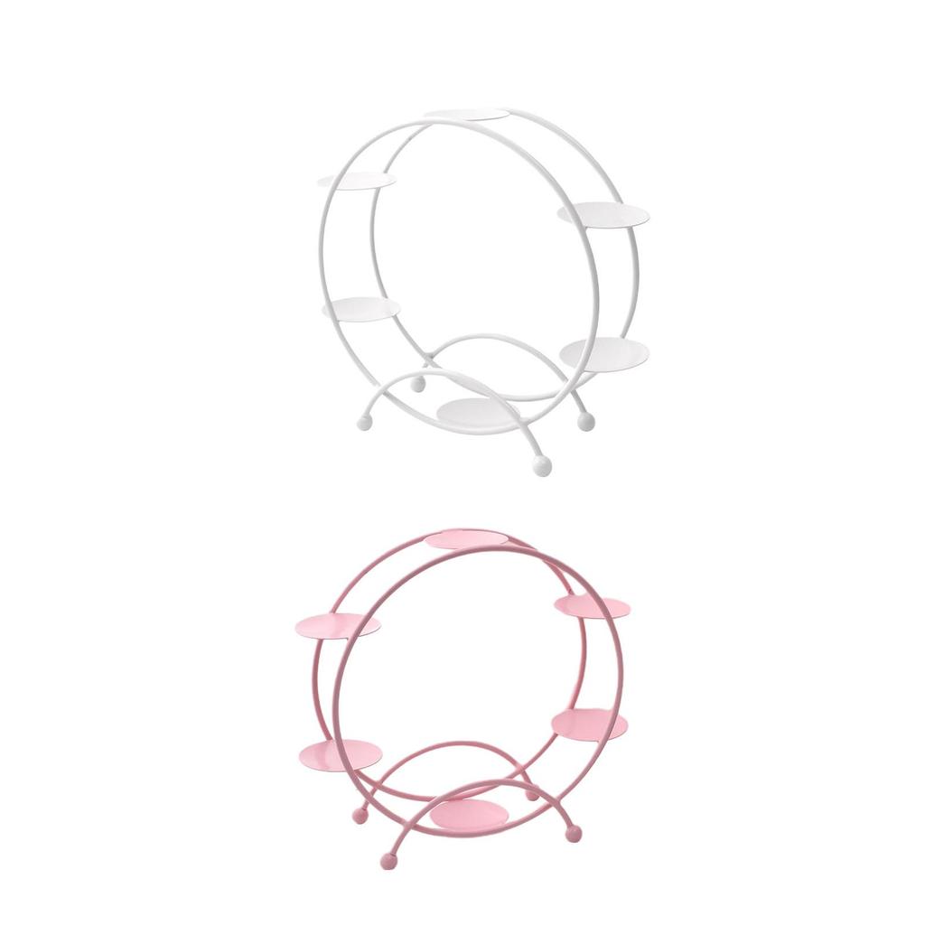 Storage Organizer 6 Seats Decorative Shelf for Mini Toys Small Items Stones