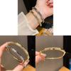 Copper Zircon Bamboo Charm Bracelet With Gold Plating And Trendy Style For Daily Wear