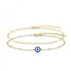 Bracelet Chaîne à Maillons en Acier Inoxydable Fait Main Bonne Chance Œil Turc Maléfique Couleur Dorée Pour Femmes Hommes Bijoux Cadeau de Fête