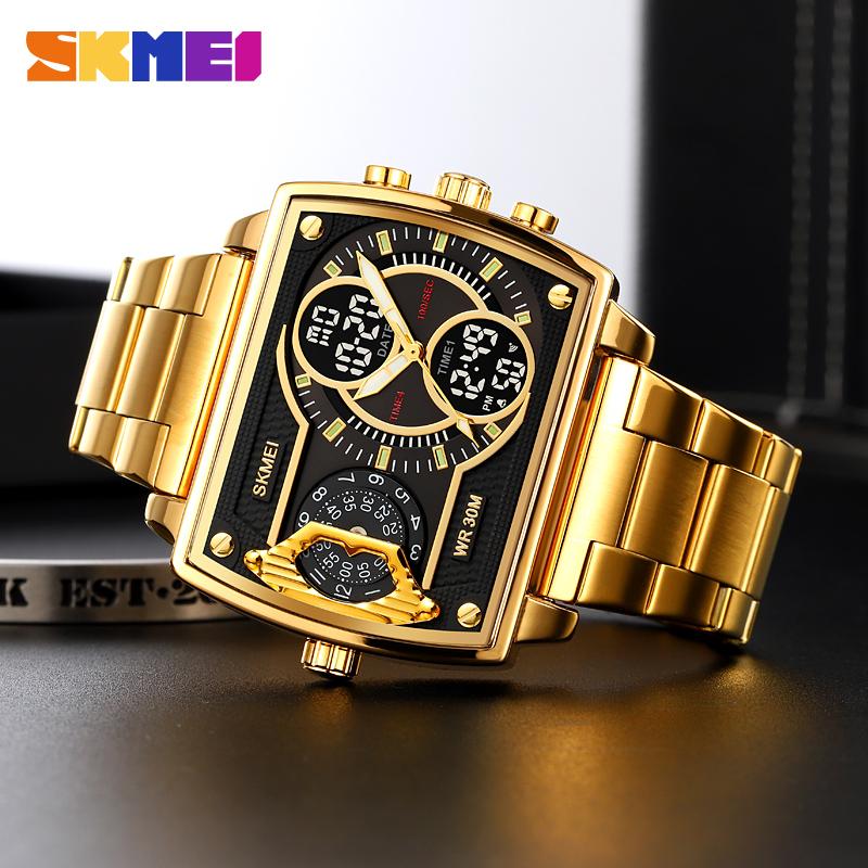Skmei Digital Sportsklokke Business Herre Kvarts Klokker Vanntett Kronograf Dobbel Visning Originale Armbåndsur