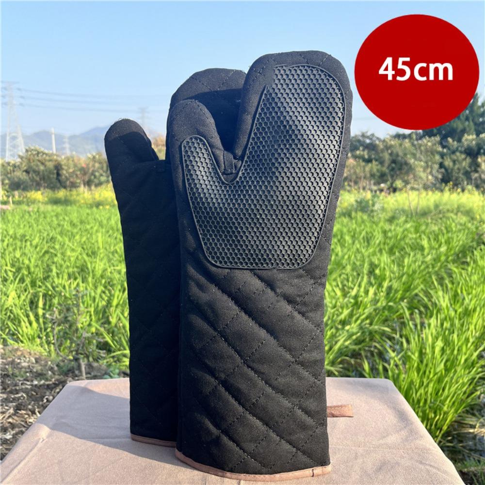 

1 Pairs Anti-scald Oven Mitts Insulation Gloves Kitchen Cooking Supplies Tools Silicone 45cm